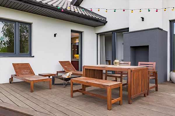 Wooden patio furniture